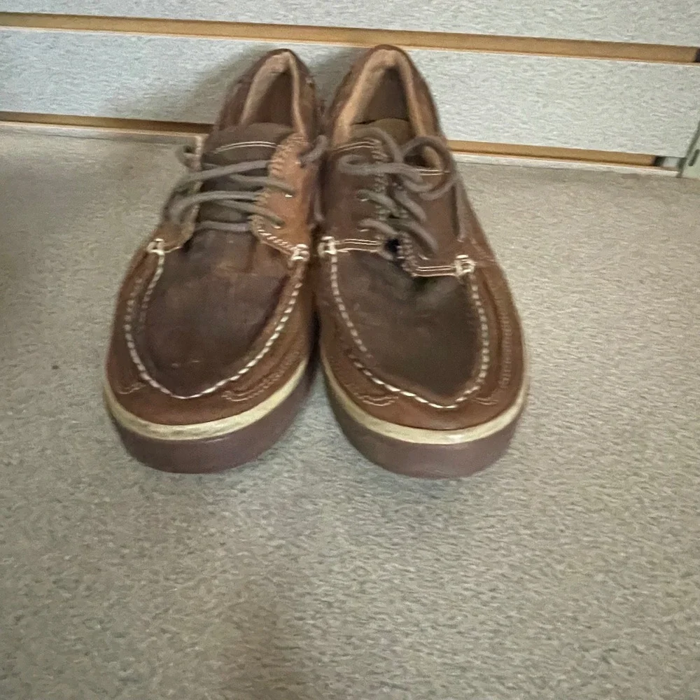 Durango‎ Mens DDB0143 Brown Leather Boat Shoes Moc Toe Loafers Size 9M